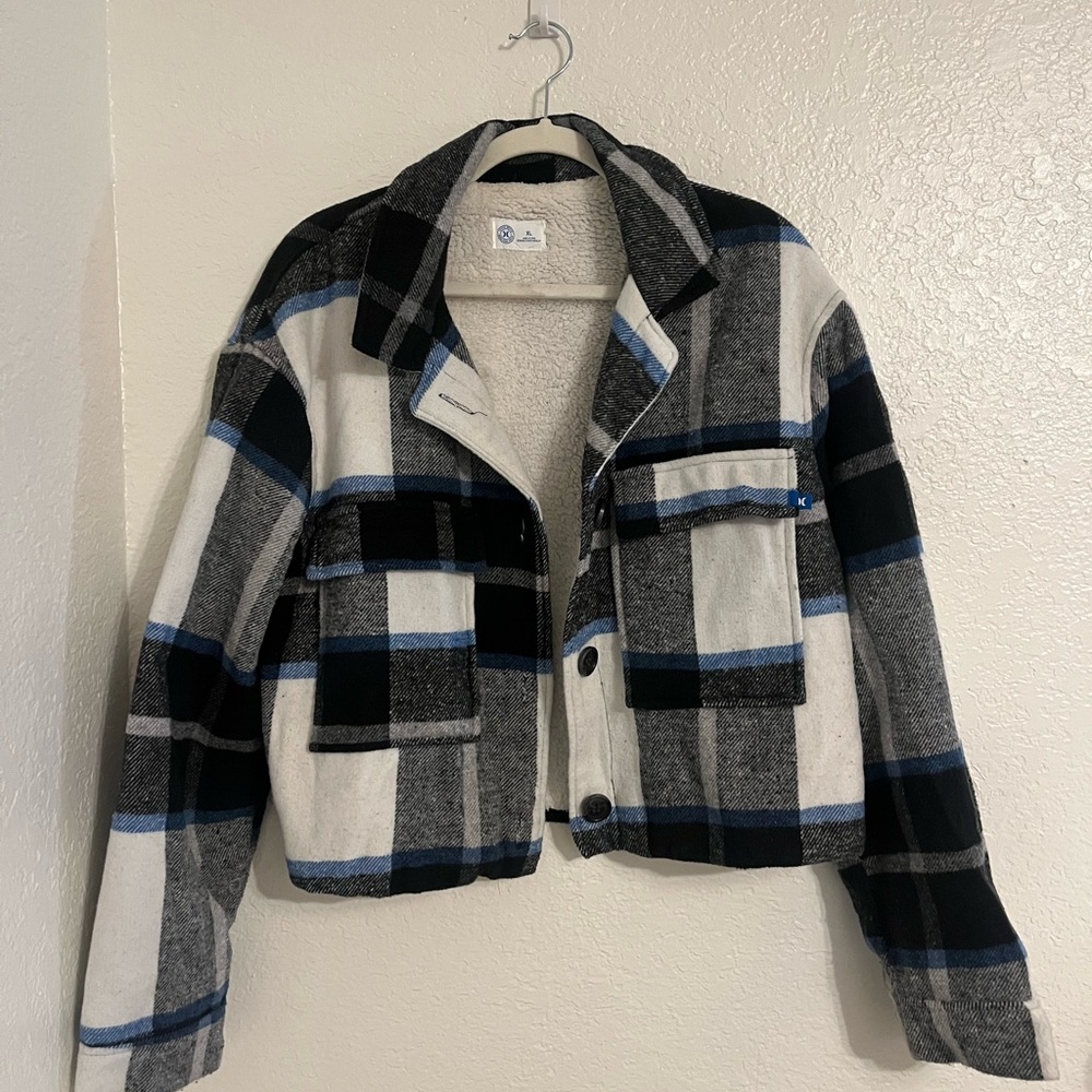 Hurley Sherpa Lined Blue/ Black Plaid Short